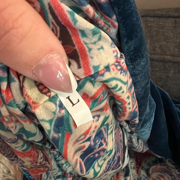 Teal Velvet and Colorful Panda inside SizE Large - Picture 2 of 6